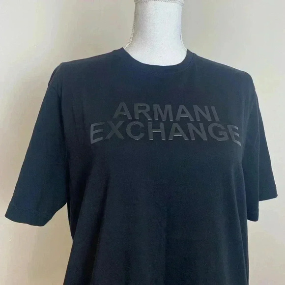 Armani Exchange | Short Sleeve Logo Tee Shirt | Black | Men's Size M - Picture 2 of 3